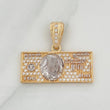 Pendant Dollar Bill 3.5 g / 1 in Two Golds Yellow White 18K