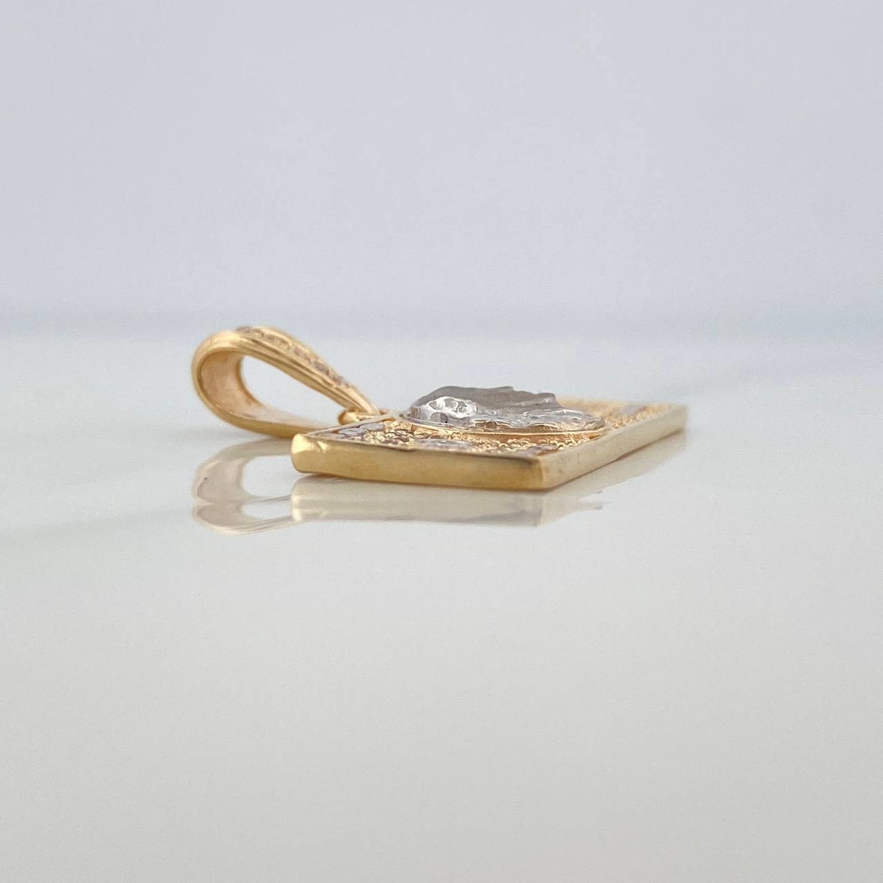 Pendant Dollar Bill 3.5 g / 1 in Two Golds Yellow White 18K