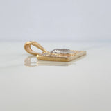 Pendant Dollar Bill 3.5 g / 1 in Two Golds Yellow White 18K