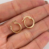 Hoop Earrings Tornillo 1.25 g / 1/2 in Yellow Gold 18K