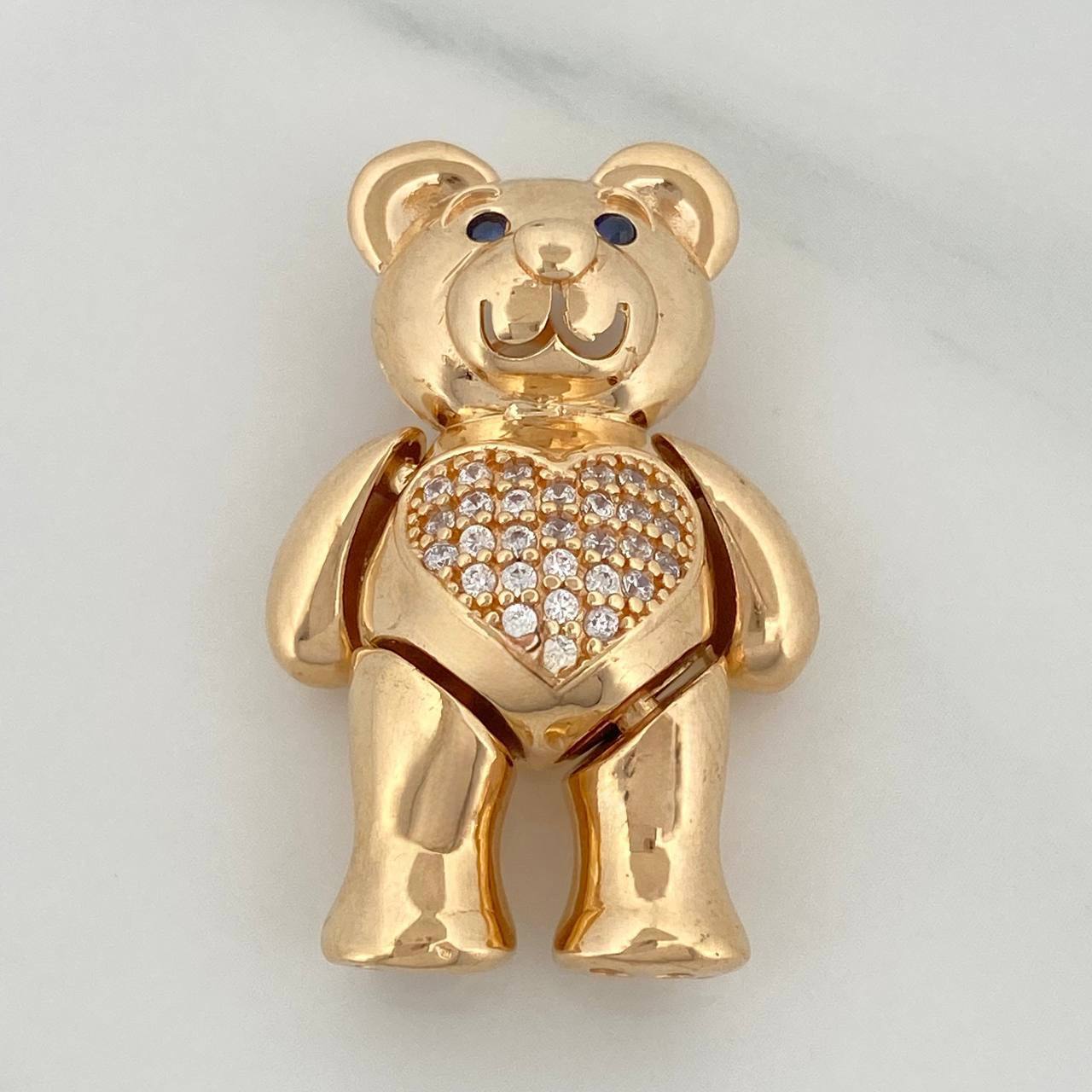 Articulated Bear Pendant 12.35 g / 1 1/4 in Yellow Gold 18K