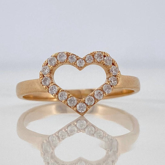 Heart Silhouette Ring 2.45 g / T8 Yellow Gold 18K