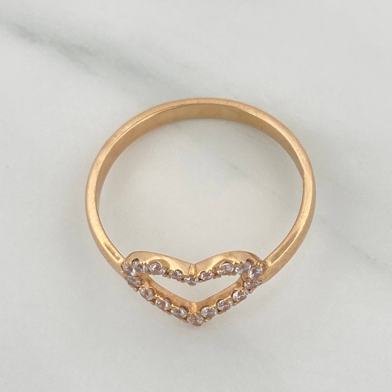 Heart Silhouette Ring 2.45 g / T8 Yellow Gold 18K