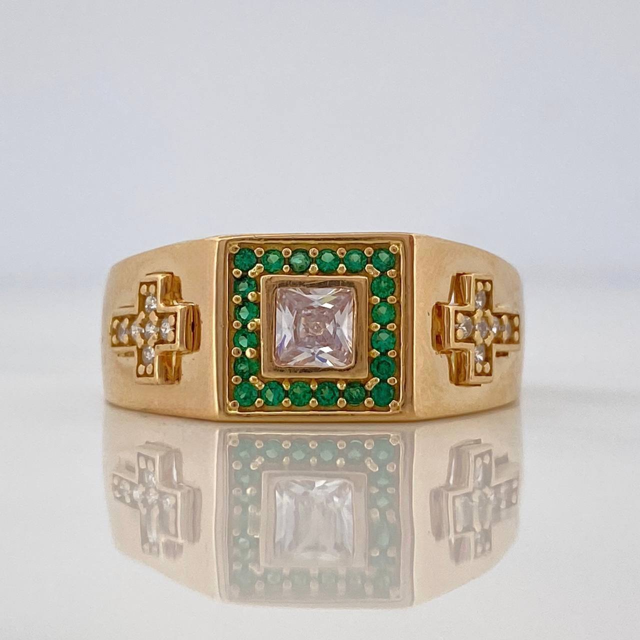 Square Crosses Ring 6.5 g / T11 Yellow Gold 18K