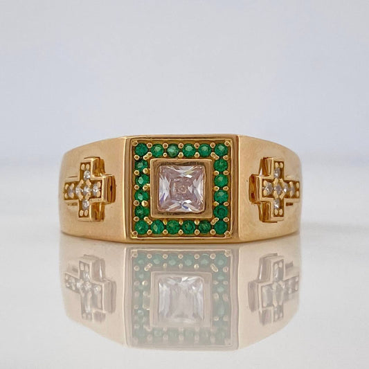 Square Crosses Ring 6.5 g / T11 Yellow Gold 18K