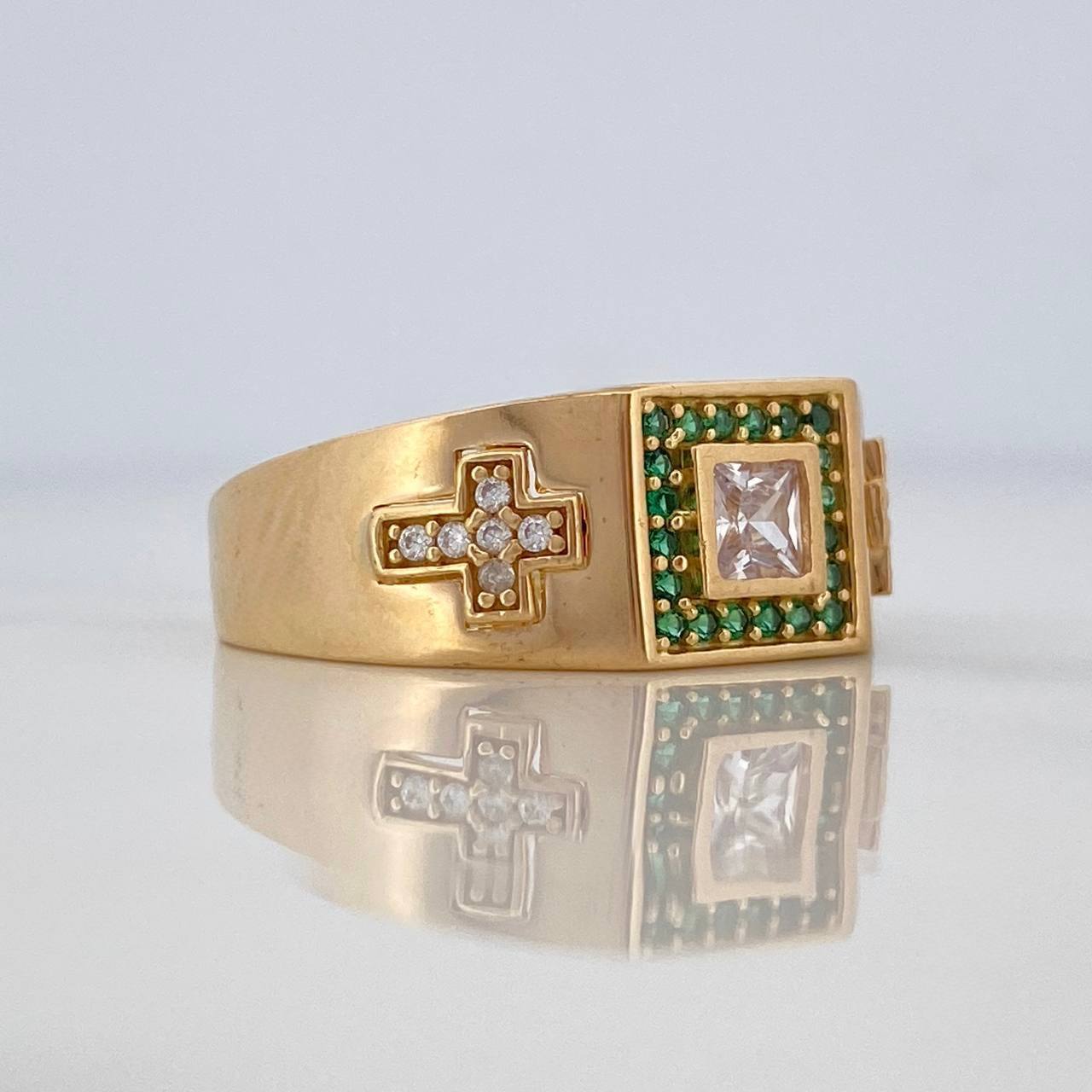 Square Crosses Ring 6.5 g / T11 Yellow Gold 18K