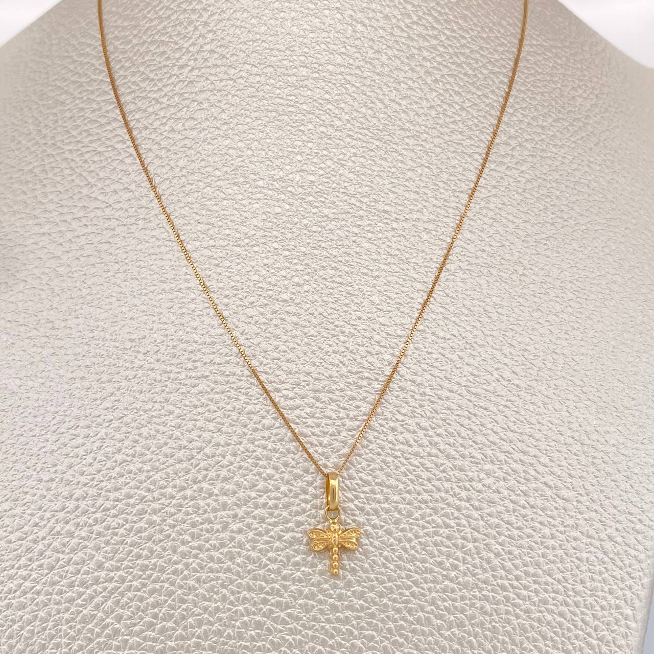 Set Cadena y Dije Veneciana + Libelula 1.2gr / 17 3/4 in / Oro Amarillo 18K %