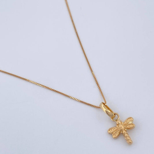 Set Cadena y Dije Veneciana + Libelula 1.2gr / 17 3/4 in / Oro Amarillo 18K %
