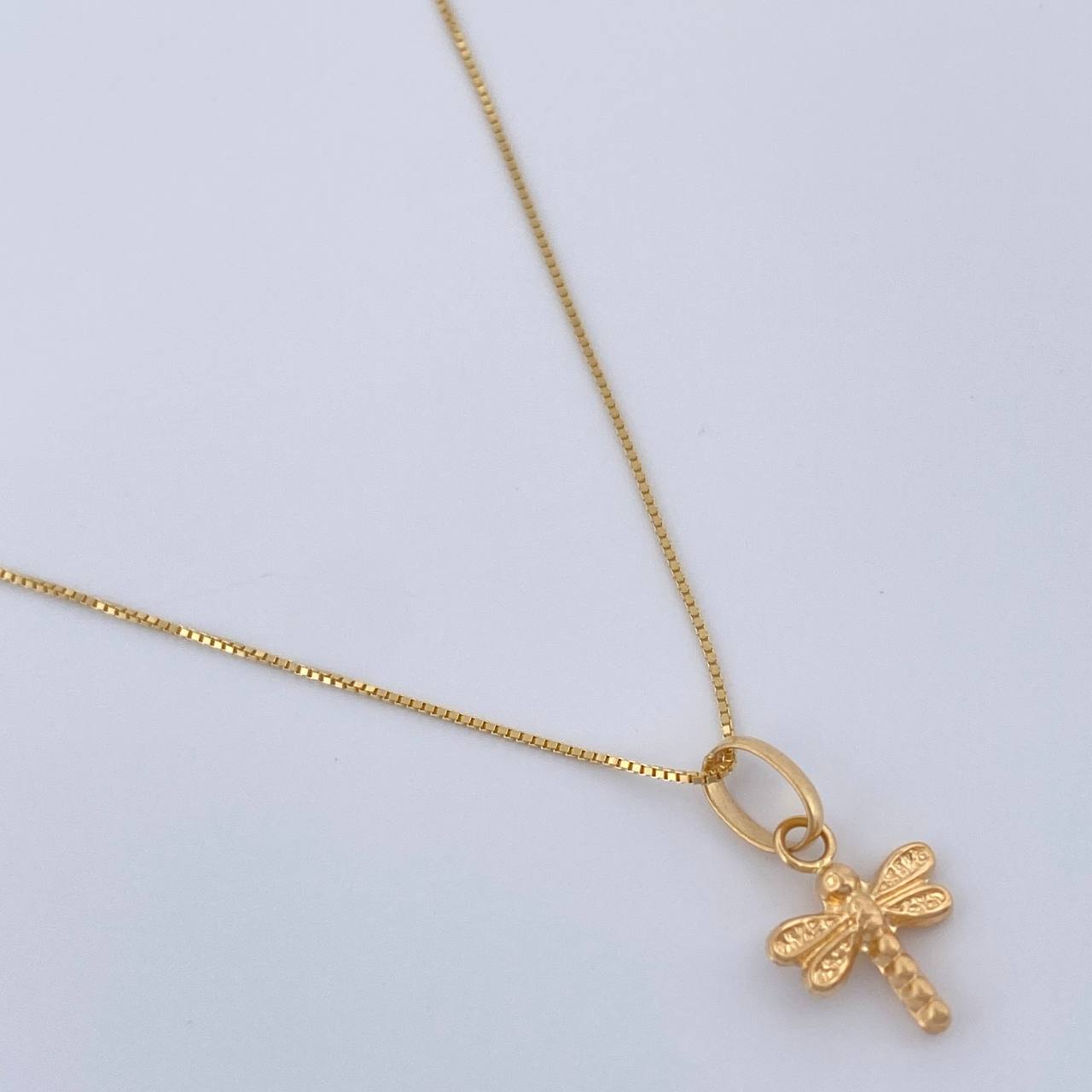 Set Cadena y Dije Veneciana + Libelula 1.3gr / 15 3/4 in / Oro Amarillo 18K %