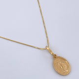 Set Cadena y Dije Veneciana + Virgen Milagrosa 2gr / 15 3/4 in / Oro Amarillo 18K %