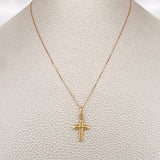 Set Cadena y Dije Veneciana + Cruz 1.4gr / 17 3/4 in / Dos Oros Amarillo Rosa 18K %