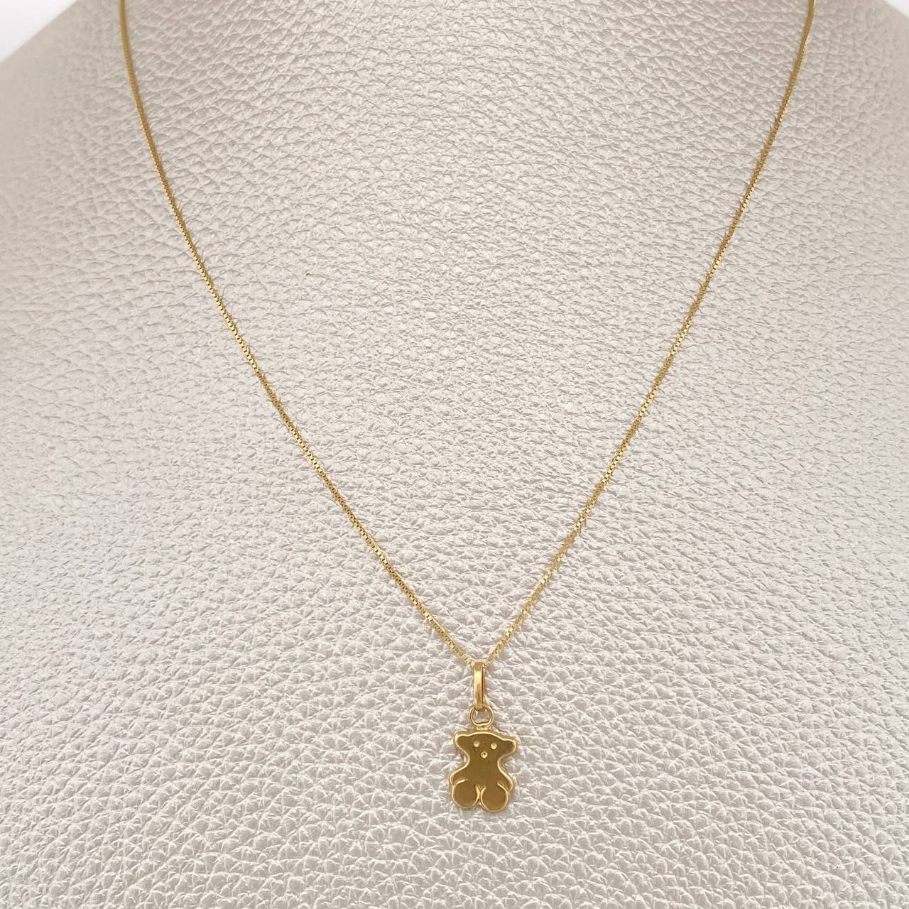 Set Cadena y Dije Veneciana + Oso TS 1.3gr / 15 3/4 in / Oro Amarillo 18K %