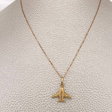 Set Cadena y Dije Veneciana + Avion 1.45gr / 17 3/4 in / Dos Oros Amarillo Rosa 18K %