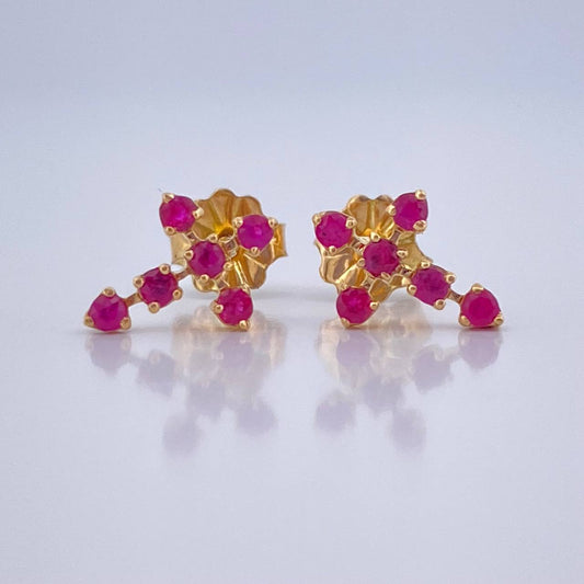 Topos Cruz Rubies 28pts 0.95gr / Oro Amarillo 18K &