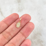 Pendant Hamsa Hand 0.65gr / 1.5cm / White Zircons 18K Yellow Gold