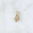 Pendant Hamsa Hand 0.75gr / 1.5cm / White and Fuchsia Zircons 18K Yellow Gold