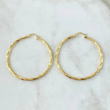 Hoop Earrings Mary 3.7gr / 4.5cm / Twisted 18K Yellow Gold *
