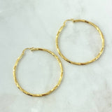 Hoop Earrings Mary 3.7gr / 4.5cm / Twisted 18K Yellow Gold *