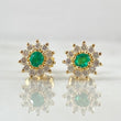 Topos Flor Tupida Esmeraldas 60pts - Diamantes 30pts 1.7gr / Oro 18K
