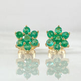 Topos Flor Driada Esmeraldas 47pts 2.1gr / Oro 18K