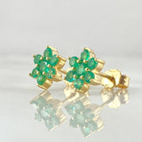 Topos Flor Driada Esmeraldas 47pts 2.1gr / Oro 18K