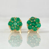 Topos Flor Hexagonal Esmeraldas 58pts 2gr / Oro 18K