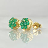 Topos Flor Hexagonal Esmeraldas 58pts 2gr / Oro 18K