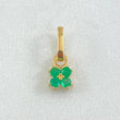 Four-Petal Flower Pendant Emeralds 13pts 0.6gr / 1.2cm / 0.5in / 18K Gold