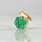 Dije Flor Hexagonal Esmeraldas 29pts 1.05gr / 1.5cm / Oro 18K