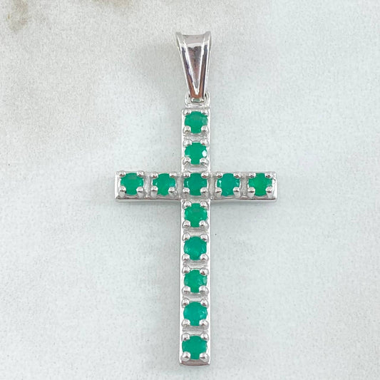 Dije Cruz Latina Esmeraldas 1.9 Qts 5.05gr / 4.2cm / Oro 18K