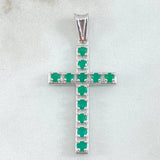 Dije Cruz Latina Esmeraldas 1.9 Qts 5.05gr / 4.2cm / Oro 18K