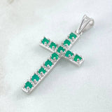 Dije Cruz Latina Esmeraldas 1.9 Qts 5.05gr / 4.2cm / Oro 18K
