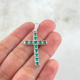 Dije Cruz Latina Esmeraldas 1.9 Qts 5.05gr / 4.2cm / Oro 18K