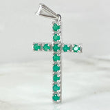 Dije Cruz Latina Esmeraldas 1.9 Qts 5.05gr / 4.2cm / Oro 18K