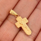 Dije Cruz Rostro Cristo 0.85gr / 3/4 in / Oro Amarillo 18K $