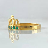 Royal Crown Ring Emeralds 25pts 3.85gr / Size 8 3/4 / 18K Gold