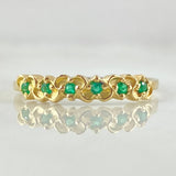 Interlaced Hearts Ring Emeralds 15pts 1.55gr / Size 6 1/4 / 18K Gold