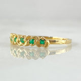 Interlaced Hearts Ring Emeralds 15pts 1.55gr / Size 6 1/4 / 18K Gold