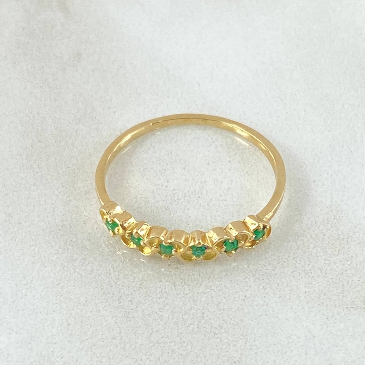 Interlaced Hearts Ring Emeralds 15pts 1.55gr / Size 6 1/4 / 18K Gold