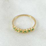 Interlaced Hearts Ring Emeralds 15pts 1.55gr / Size 6 1/4 / 18K Gold