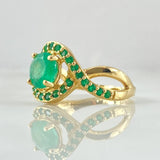 Triple Infinity Eye Ring Emeralds 1.80 Qts 4.4gr / Size 6 3/4 / 18K Gold