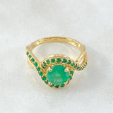 Triple Infinity Eye Ring Emeralds 1.80 Qts 4.4gr / Size 6 3/4 / 18K Gold