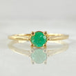 Baroque Bridge Ring Emerald 25pts 1.8gr / Size 6 / 18K Gold