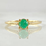 Baroque Bridge Ring Emerald 25pts 1.8gr / Size 6 / 18K Gold