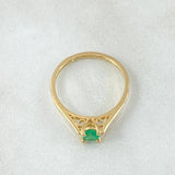 Baroque Bridge Ring Emerald 25pts 1.8gr / Size 6 / 18K Gold