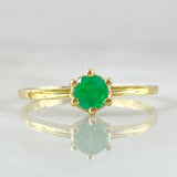 Scepter Ring Six-Prong Emerald 30pts 1.45gr / Size 6 3/4 / 18K Gold