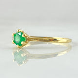 Scepter Ring Six-Prong Emerald 30pts 1.45gr / Size 6 3/4 / 18K Gold