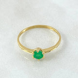 Scepter Ring Six-Prong Emerald 30pts 1.45gr / Size 6 3/4 / 18K Gold