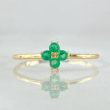 Floral Emerald Ring 13pts 0.95gr / Size 7 1/4 / 18K Gold