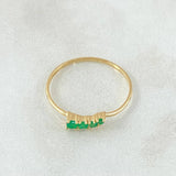 Trinity Ring Emeralds 13pts 0.85gr / Size 7 1/4 / 18K Gold